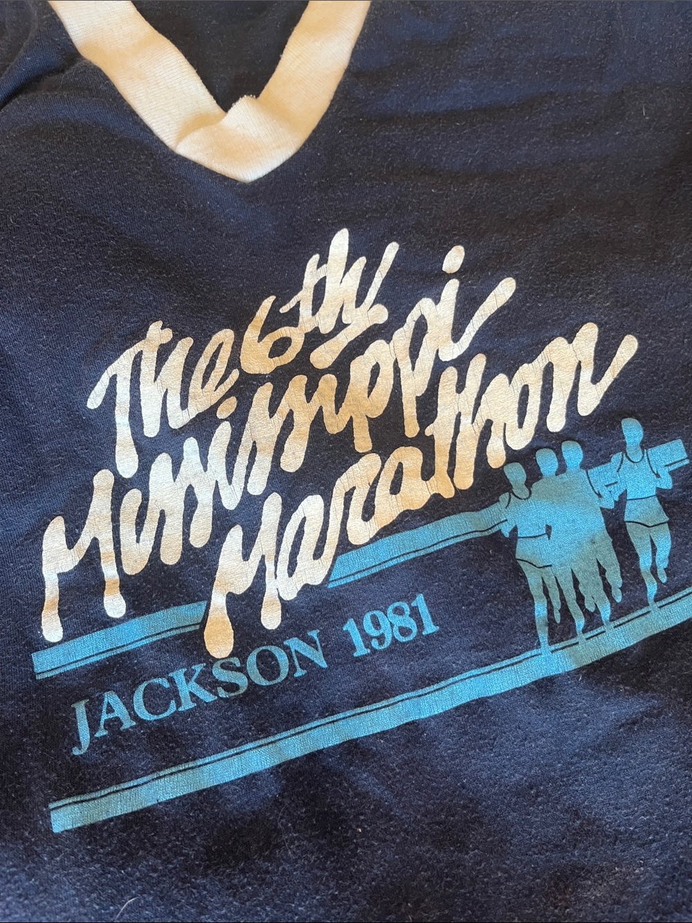 Vintage 1981 Jackson Mississippi Marathon ringer Tee